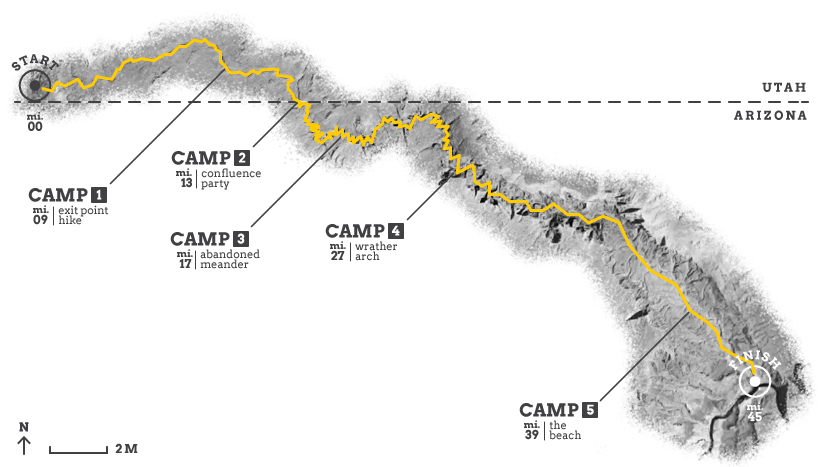 Map of Paria Canyon hike.